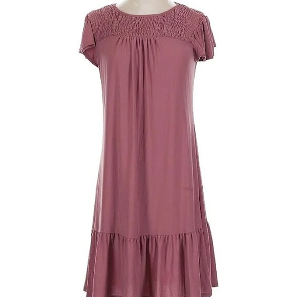 Kaileigh Rose Mauve XX-LARGE Short Sleeve Ruffle Midi Dress NWOT 345 - Picture 1 of 4